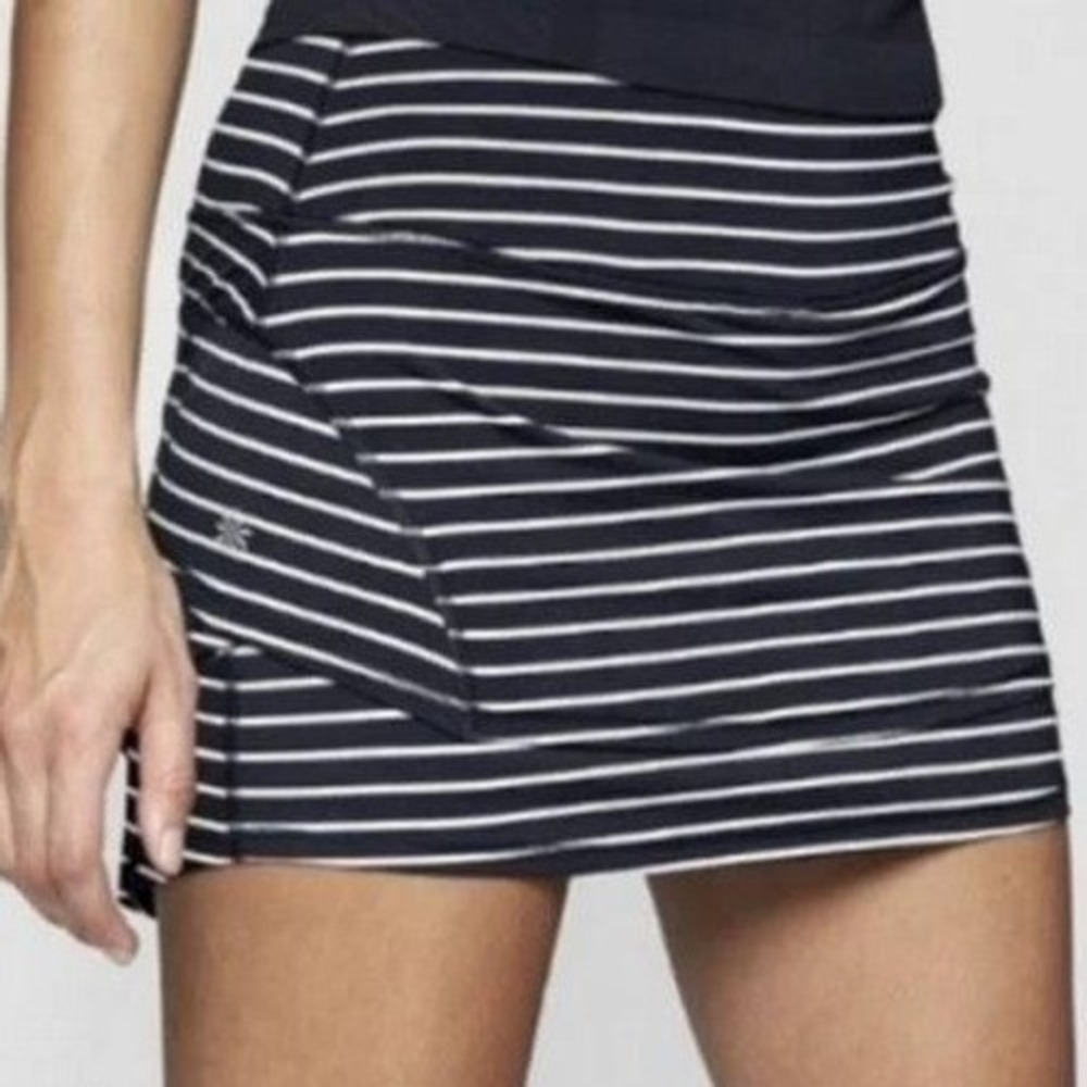 Athleta Stealth Skort M Navy White Striped Active Golf Tennis‎ Pickleball Preppy